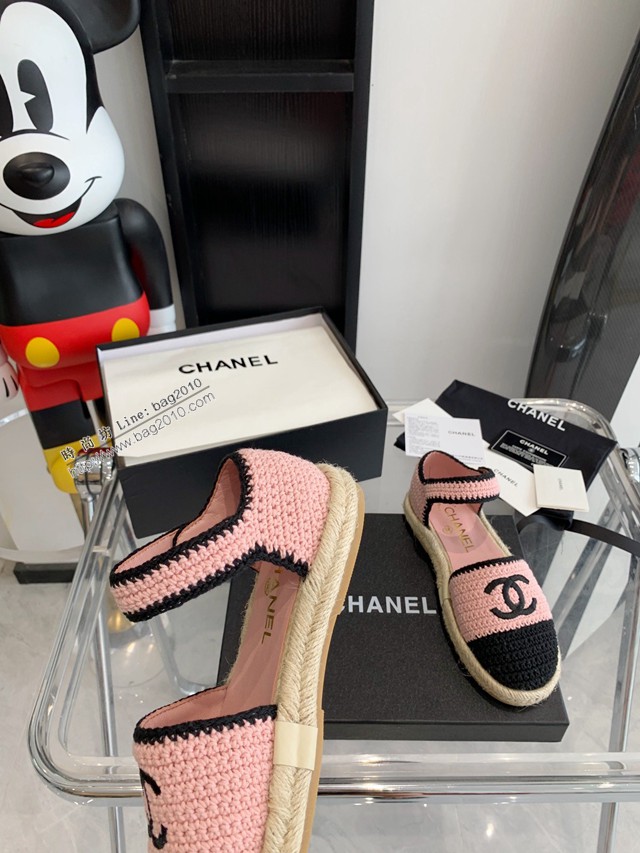 Chanel香奈兒漁夫涼鞋 2022春夏新款鞋面純手工編織女士涼鞋 dx3173